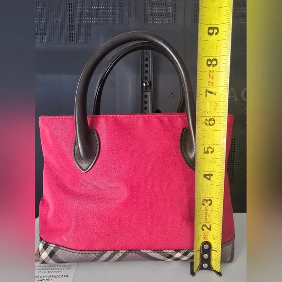 Burberrys Blue Label Hand Bag Nylon Pink Mini Tote - Japan Exclusive-Preowned - Picture 7 of 15